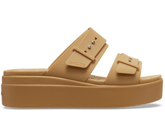 Brooklyn Buckle Low Wedge Sandal - Umber