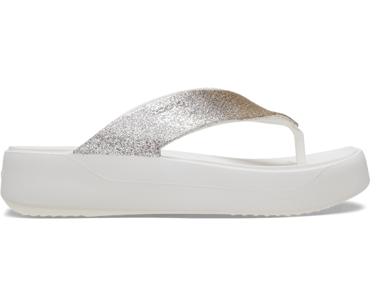 Getaway Chunky Glitter Platform Flip - White